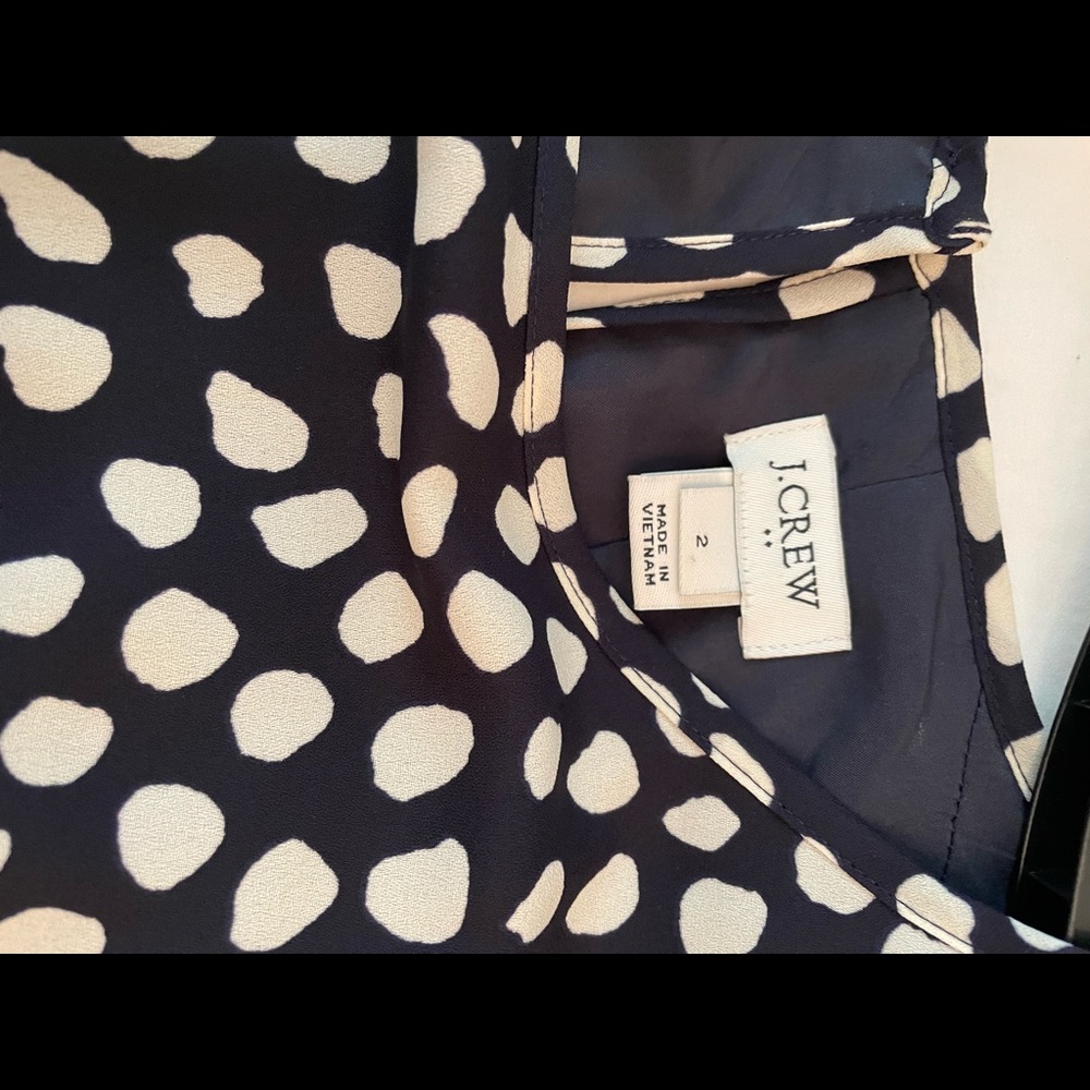 J.Crew Dress Navy & White Dotted Dress - Picture 3 of 5